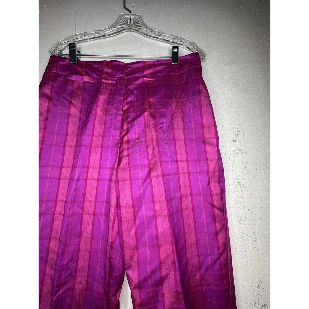 Vintage SilK Y2K Ice Brand Pink/Purple Plaid Patterned Pants | RARE | Size: 10 - Picture 2 of 13